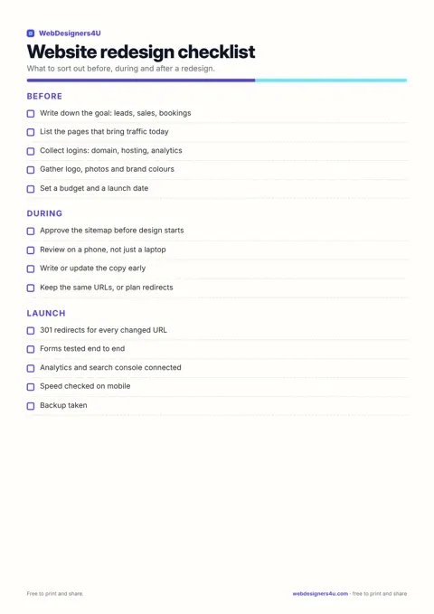 Website redesign checklist
